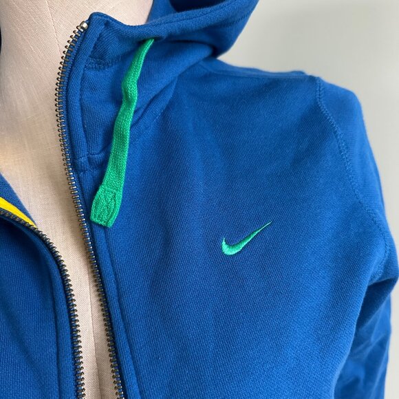 Nike Hoodie The Athletic Dept Blue Womens Medium Full Zip Kangaroo Pockets - Picture 4 of 8